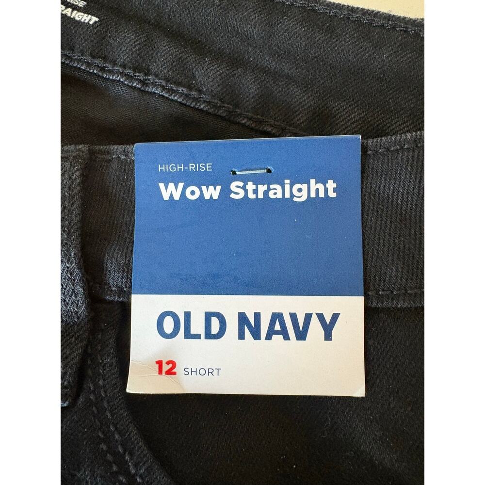 Old Navy Wow straight jeans NEW 12 Short Black High rise - Picture 3 of 5
